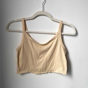 Pastel yellow LA Hearts cropped tank, size M